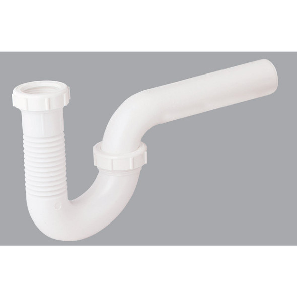Do it Best 1-1/2 In., 1-1/4 In. White Plastic Flexible P-Trap DIB812-40