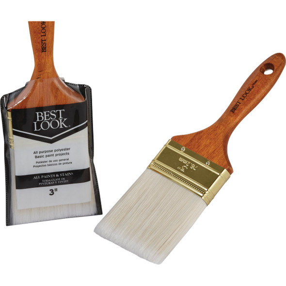 Best Look General Purpose 3 In. Flat Polyester Paint Brush 780462