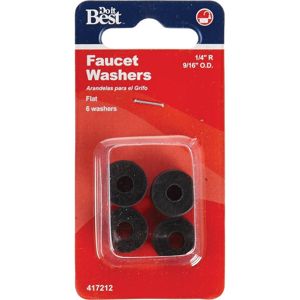 Do it Best 9-16 In. Black Flat Faucet Washer (6 Ct.) DIB805-32 417212