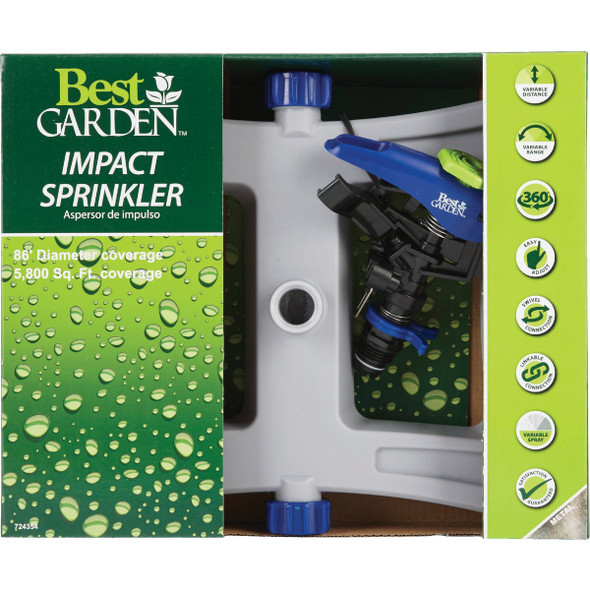Best Garden Poly 5800 Sq. Ft. Sled Impulse Sprinkler JR0732 724354