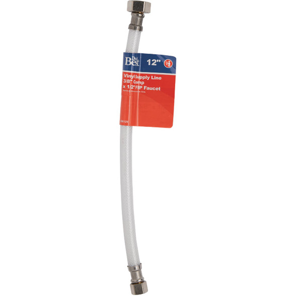 Do it Best 1/2 In. F X 3/8 In. OD X 12 In. L Vinyl Faucet Connector Do it Best 1/2 In. F X 3/8 In. OD X 12 In. L Vinyl Faucet Connector