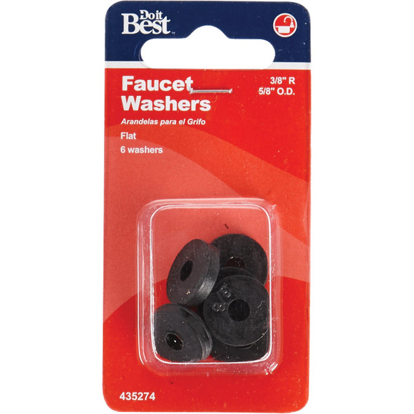 Do it Best 5-8 In. Black Flat Faucet Washer (6 Ct.) DIB805-34 435274