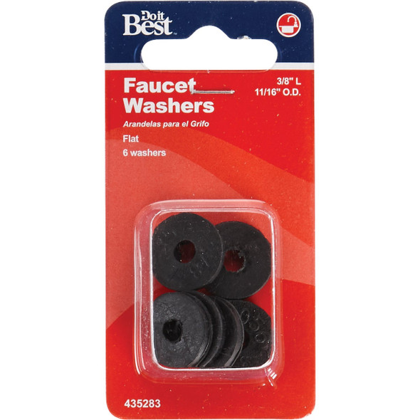Do it Best 11/16 In. Black Flat Faucet Washer (6 Ct.) Do it Best 11/16 In. Black Flat Faucet Washer (6 Ct.)