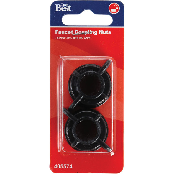Do it 3-8 In. or 1-2 In. Plastic Basin Faucet Nut (2-Pack) 405574 405574