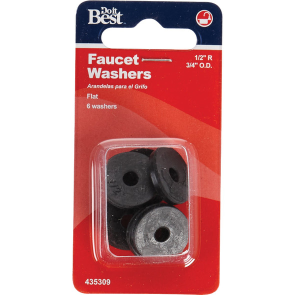 Do it Best 3/4 In. Black Flat Faucet Washer (6 Ct.) Do it Best 3/4 In. Black Flat Faucet Washer (6 Ct.)