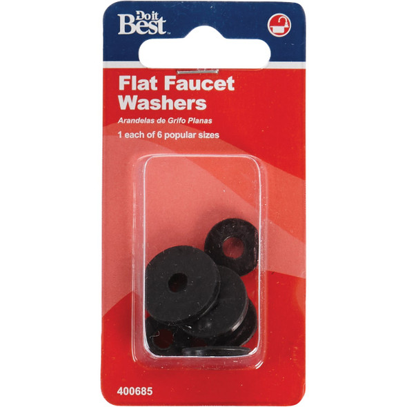 Do it Best Assorted Black Flat Faucet Washer (6 Ct.) DIB805-23 400685