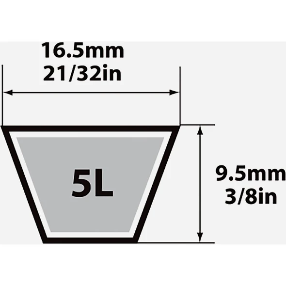 Mitsuboshi Fractional Horsepower 5L Type, 21-32 In. x 27 In. 5L270 378275