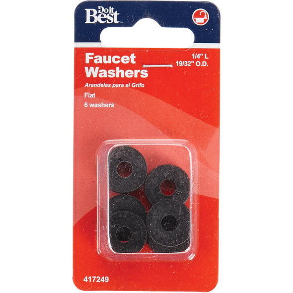 Do it Best 19/32 In. Black Flat Faucet Washer (6 Ct.) Do it Best 19/32 In. Black Flat Faucet Washer (6 Ct.)