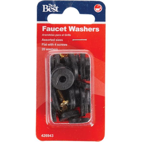 Do it Best Assorted Black Flat Faucet Washer (20 Ct.) Do it Best Assorted Black Flat Faucet Washer (20 Ct.)