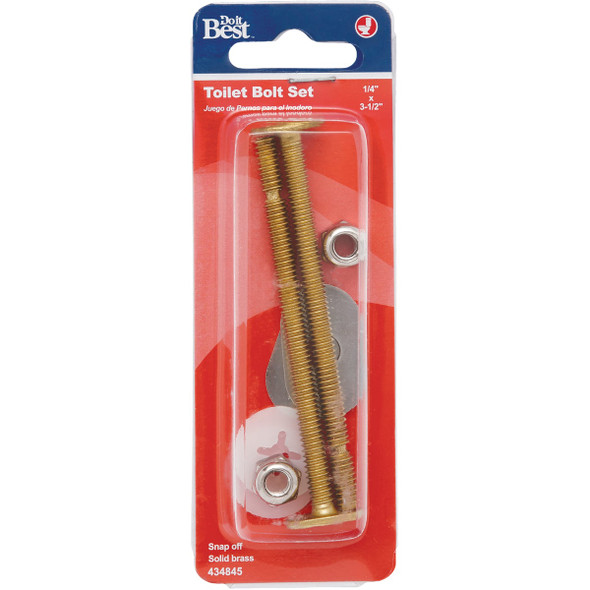 Do it Best 1/4 In. x 3-1/2 In. Extra Long Solid Brass Toilet Bolts (2 Pack)