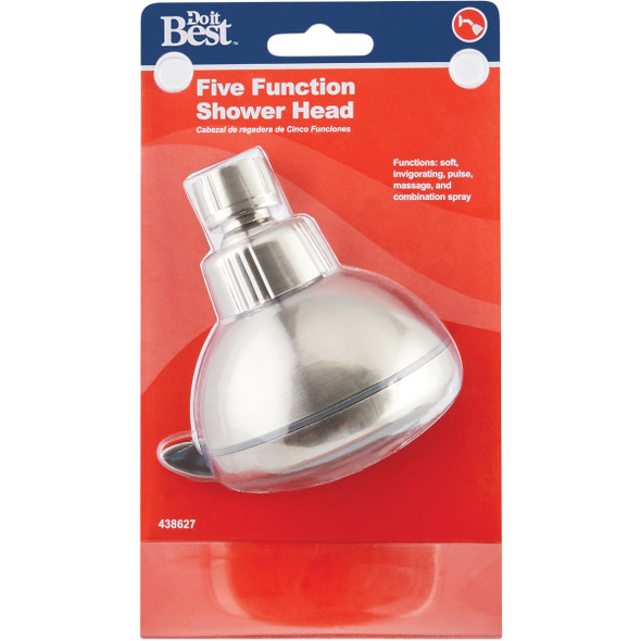 Do it Best 5-Spray 2.16 GPM Fixed Shower Head, Brushed Nickel