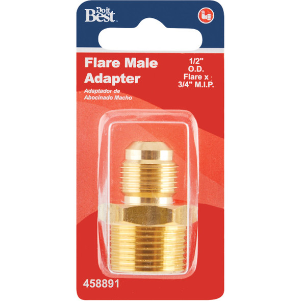 Do it 1-2 In. x 3-4 In. Brass Male Flare Adapter 458891 458891