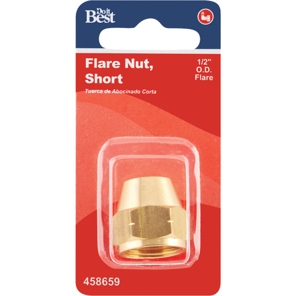 Do it 1-2 In. Brass Low Lead Short Flare Nut 458659 458659