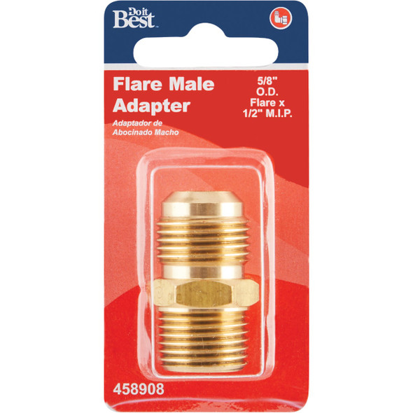 Do it 5-8 In. x 1-2 In. Brass Male Flare Adapter 458908 458908
