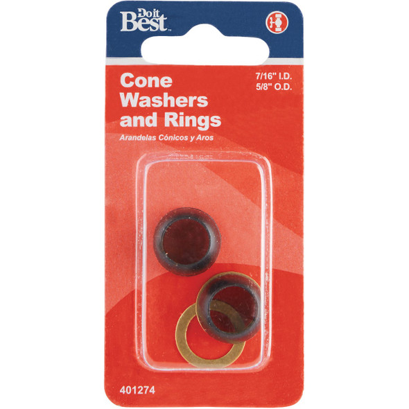 Do it Best 7-16 In. x 5-8 In. Black Cone Faucet Washer DIB810-34 401274