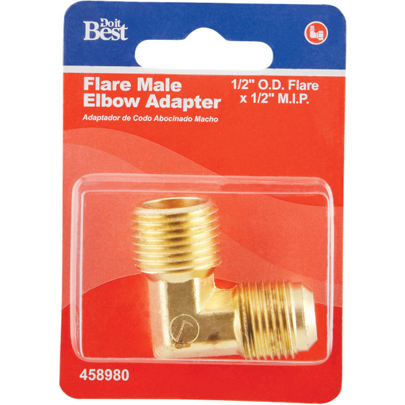 Do it 1-2 In. x 1-2 In. MIP 90 Deg. Flare Brass Elbow (1-4 Bend) 458980 458980