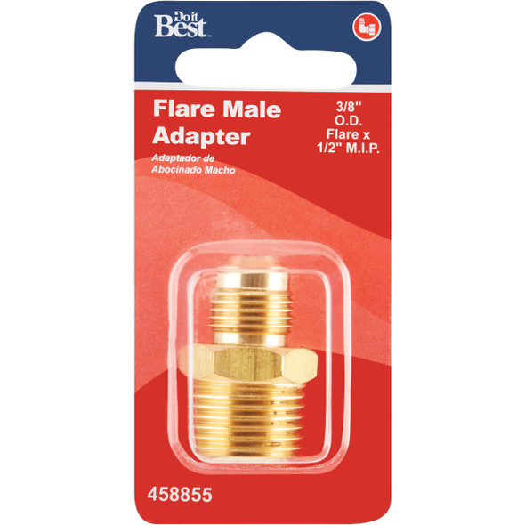 Do it 3/8 In. x 1/2 In. Brass Male Flare Adapter Do it 3/8 In. x 1/2 In. Brass Male Flare Adapter