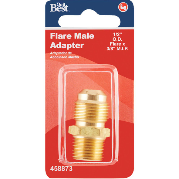 Do it 1-2 In. x 3-8 In. Brass Male Flare Adapter 458873 458873