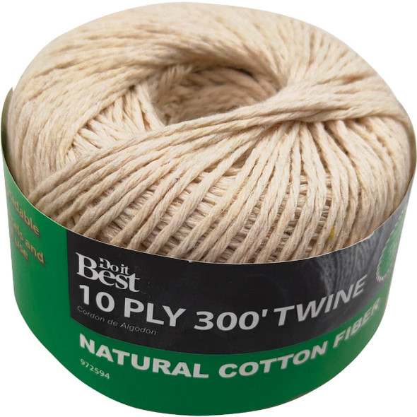 Do it Best 10-Ply x 300 Ft. White Cotton Parcel Post Twine 972594 Pack of 12 972594