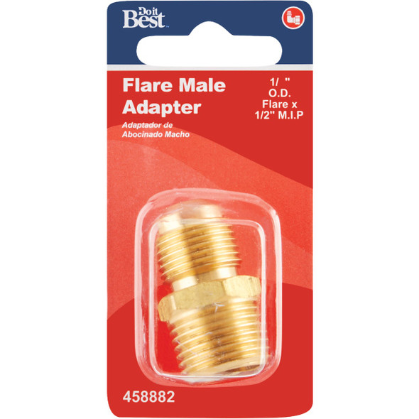 Do it 1-2 In. x 1-2 In. Brass Male Flare Adapter A-277 458882