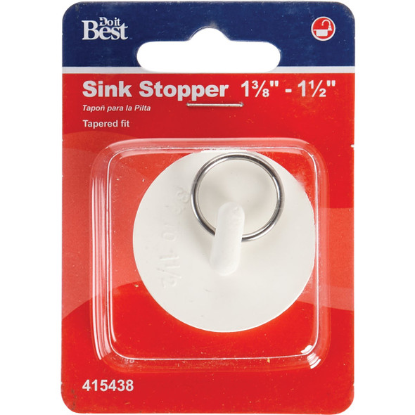 Do it Duo-Fit 1-3-8 In. to 1-1-2 In. White Sink Rubber Drain Stopper 415438 415438