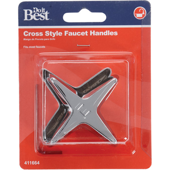 Do it Cross Pattern Replacement Chrome Faucet Handle 411664 411664