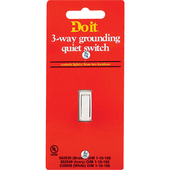 Do it White 15A Grounding Quiet 3-Way Switch C22-01453-02W 530999