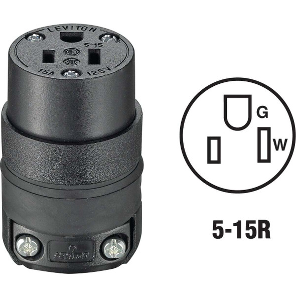 Do it 15A 125V 3-Wire 2-Pole Rough Use Cord Connector C20-515-CR-000