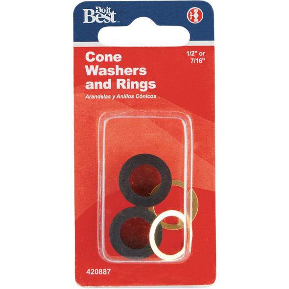 Do it Best 1-2 In. or 7-16 In. Black Cone Faucet Washer DIB810-61 420887