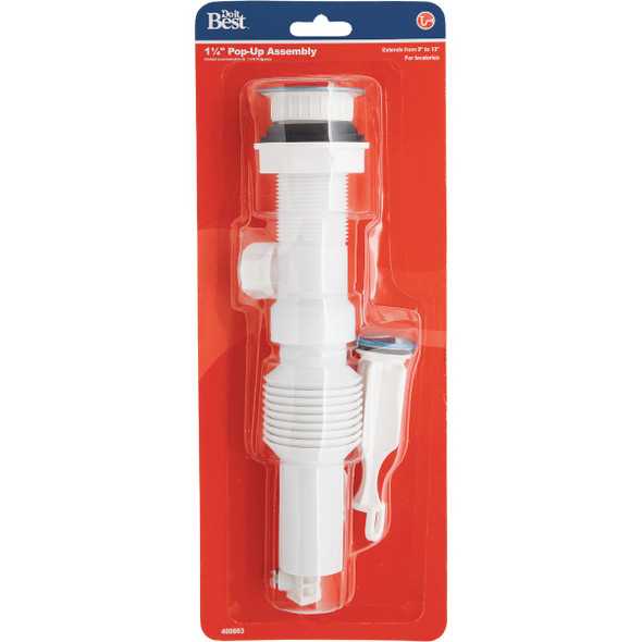 Do it Best 1-1/4 In. Chrome-Plated/Plastic Flexible Pop-Up Assembly