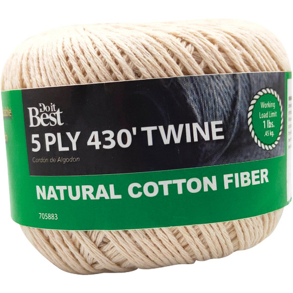 Do it Best 5-Ply x 430 Ft. Natural Cotton Twine 705883 Do it Best 5-Ply x 430 Ft. Natural Cotton Twine 705883