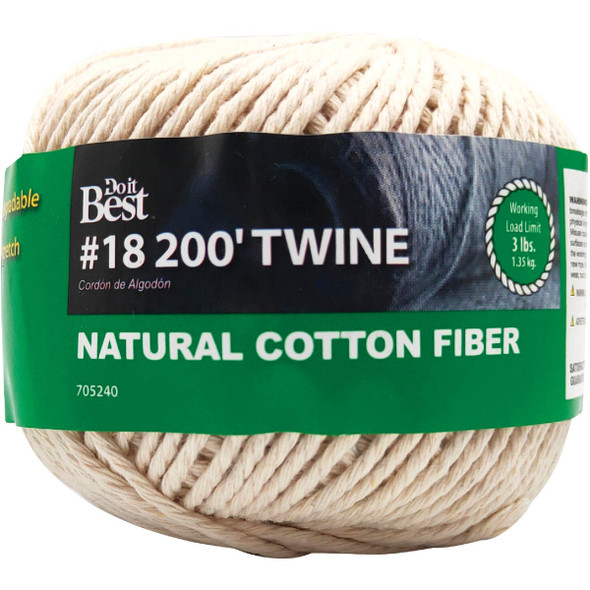 Do it Best #18 x 200 Ft. Natural Cotton Twine 705240