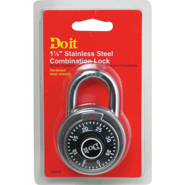 Do it 2 In. Stainless Steel Black Combination Lock Padlock 1850DDIB 200530