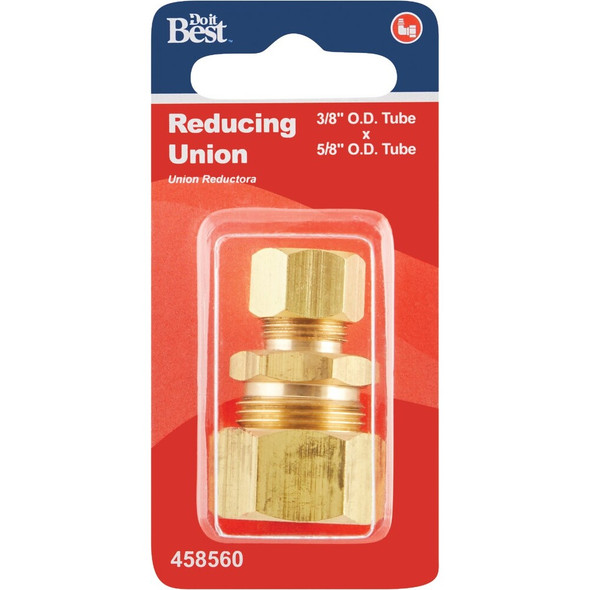 Do it 5-8 In. OD x 3-8 In. OD Brass Compression Reducing Union 456560 458560