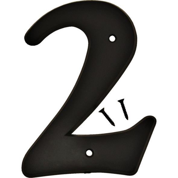 Hy-Ko 6 In. Black Gloss House Number Two 30202