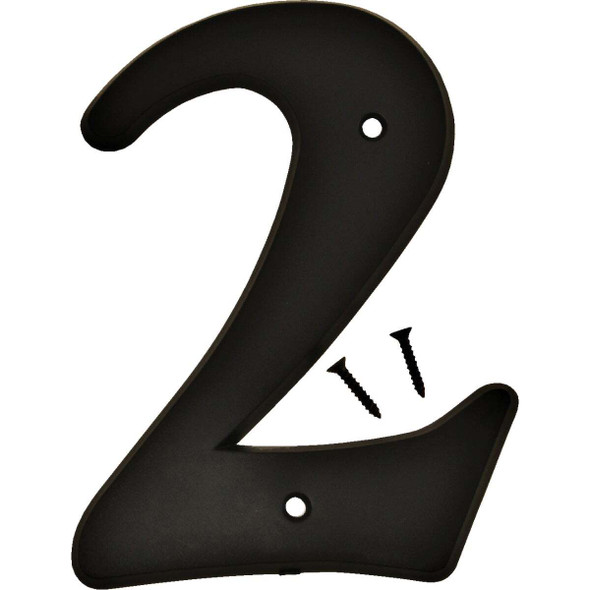 Hy-Ko 6 In. Black Gloss House Number Two 30202
