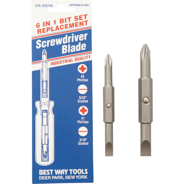 Best Way Tools 6-In-1 Replacement Double-End Screwdriver Bit Set B58745