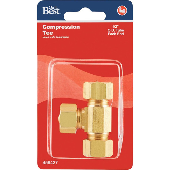Do it 1-2 In. Compression Brass Tee 458427 458427