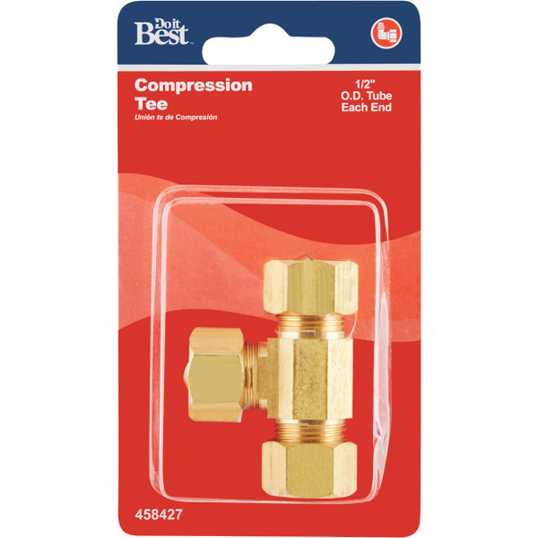 Do it 1-2 In. Compression Brass Tee 458427 458427