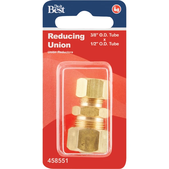 Do it 1-2 In. OD x 3-8 In. OD Brass Compression Reducing Union 458551 458551