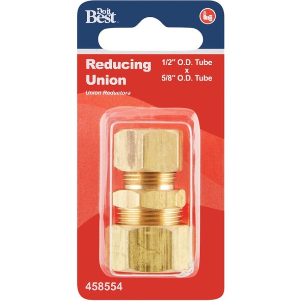 Do it 5/8 In. OD X 1/2 In. OD Brass Compression Reducing Union