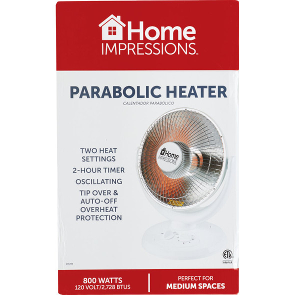 Home Impressions 800W Parabolic Electric Space Heater Home Impressions 800W Parabolic Electric Space Heater