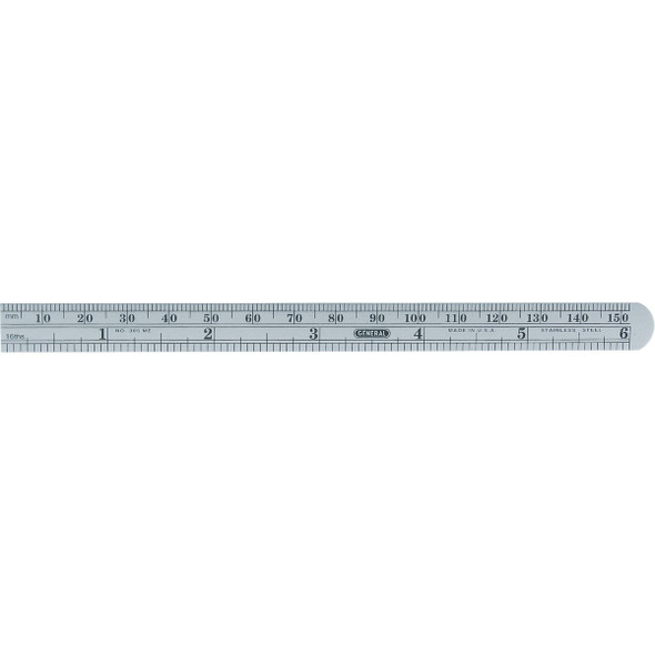 General Tools 6 In. Flexible Steel Economy Precision Straight Edge Ruler 305ME