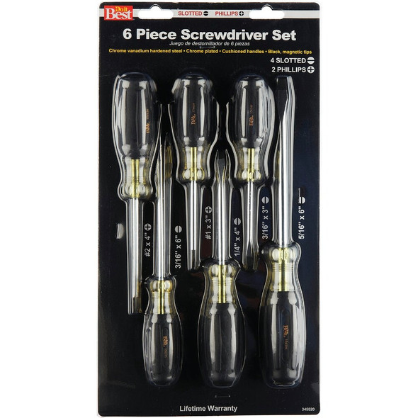 Do it Best Professional Cushion-Grip Screwdriver Set (6-Piece) 345520 345520