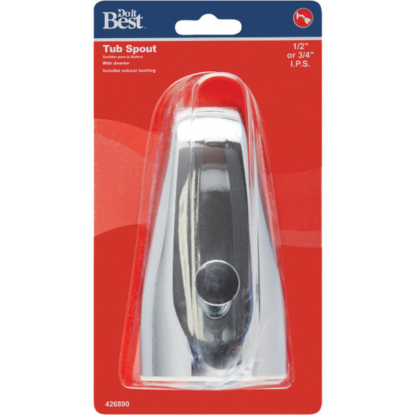 Do it 5-1/2 In. Chrome-Plated Zinc Bathtub Spout with Diverter Do it 5-1/2 In. Chrome-Plated Zinc Bathtub Spout with Diverter