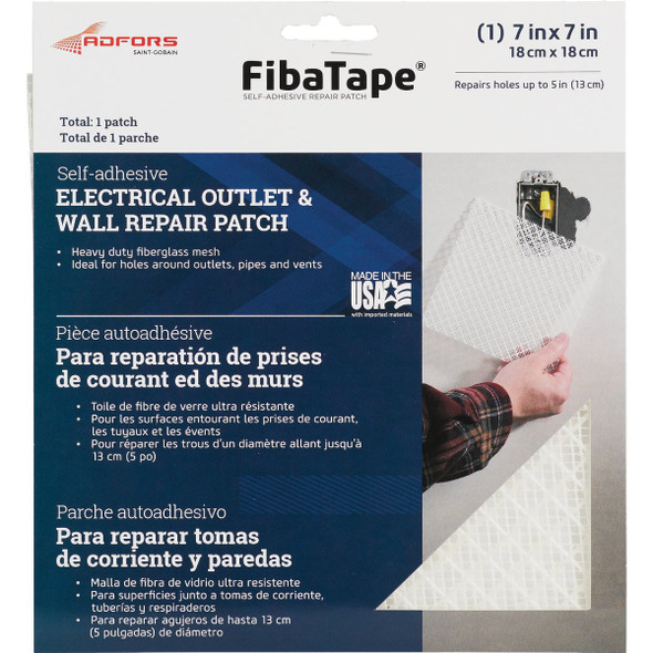 FibaTape 7 In. x 7 In. Electrical Outlet Self-Adhesive Drywall Patch FDW6503-U