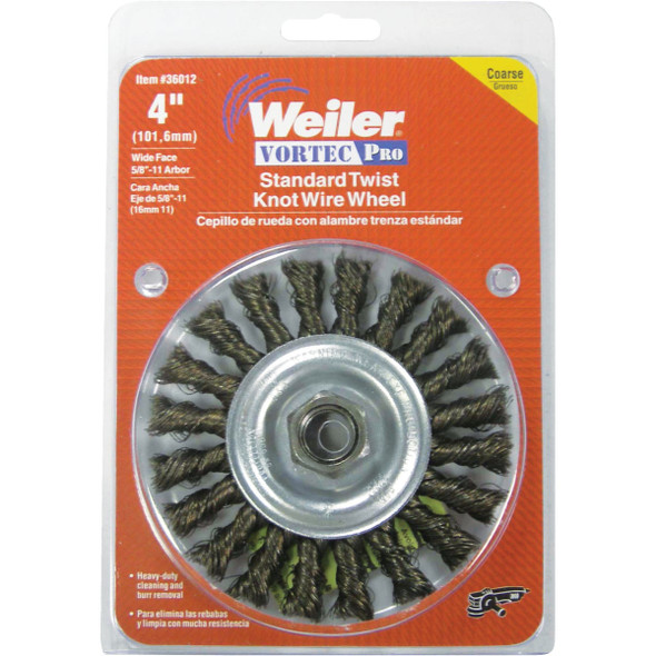 Weiler Vortec 4 In. Stringer Bead 0.014 In. Angle Grinder Wire Wheel 36012 337056