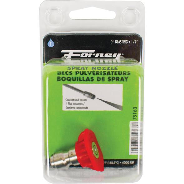 Forney 4.0mm 0 Degree Red Pressure Washer Spray Tip