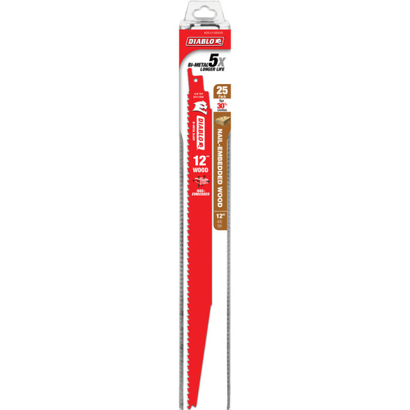 Diablo 25pk 12"4-6t Recip Blade DS1212BW25 301640