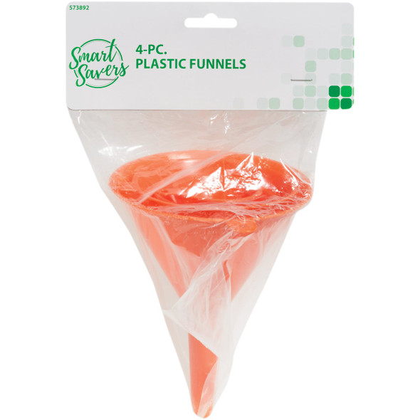 Smart Savers Plastic All-Purpose Funnel Set (4 Piece) GA037 Pack of 12